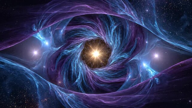 Swirling Nebula Animation with Starfield Zooming