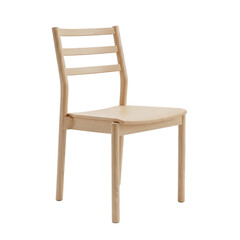Fototapeta premium Minimalist wooden chair with slatted back on transparent background high quality professional