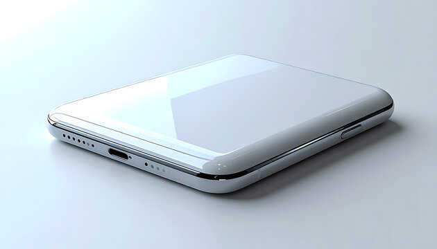 Sleek modern white external hard drive with silver trim and USB port, showcasing minimalist technology and digital storage on a clean light gray surface