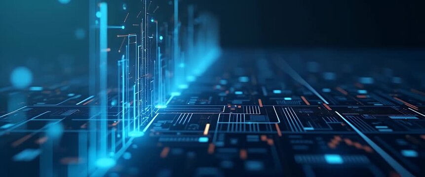 Portray a modern high definition scene featuring agentic AI applications driving innovative digital solutions in diverse sectors with clear technological excellence and operational efficiency in  Phot