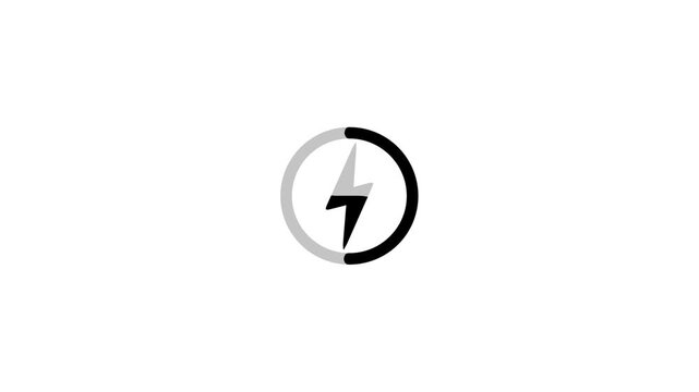 Animated reveal of lightning bolt inside a modern circular with dynamic motion circular modern dynamic motion