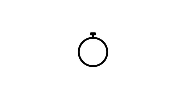 Animated Black and White Stopwatch Countdown Half Circle Motion Half Time Circle Timer Half Time Stopwatch Animation