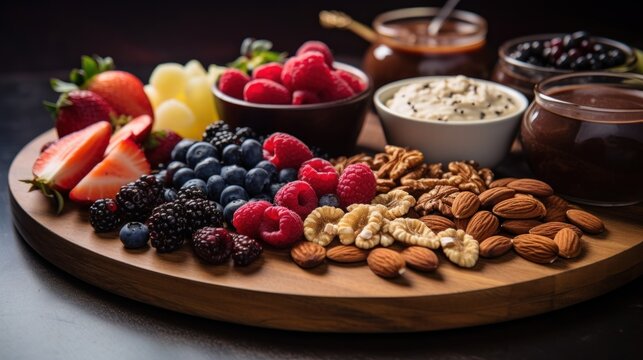 toppings should have an appetizing texture, food props like fruit, honey, jam, granola, nuts, healthy, food, fruit, berry, raspberry, nutrition, blueberries, organic, antioxidant