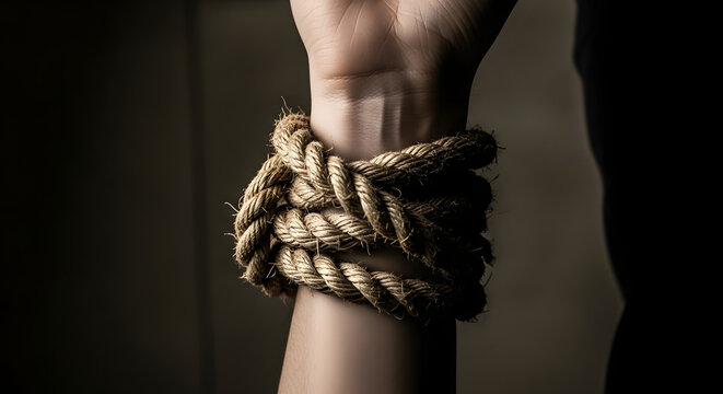 Hand Bound with Rope