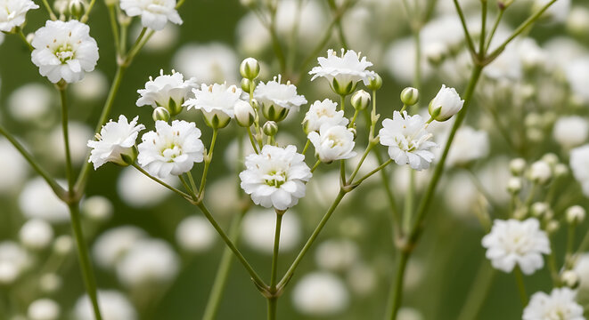 delicate white babys breath flowers on transparent background high quality professional detailed