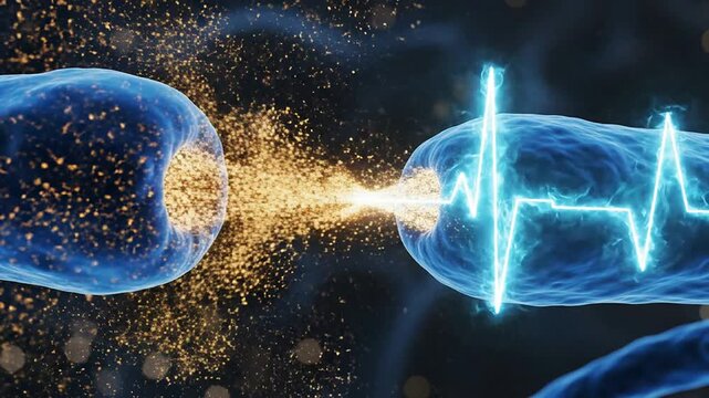 Dynamic Medical CGI Visualization of Increased Glutamate Excitation and Neuronal Signaling with Electric Pulse and Particle Interaction