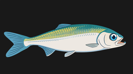 Fototapeta premium Cute Cartoon Style Illustration of a Small Saltwater Fish