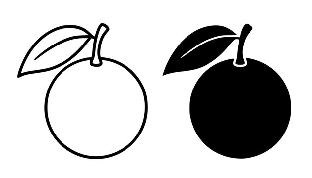Abiu minimalist icon illustration in outline and silhouette design