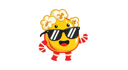 Fototapeta premium Cool Popcorn Character Waving