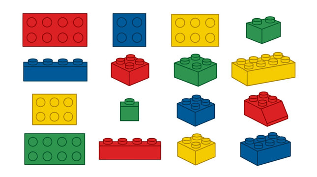 Colorful Plastic Building Blocks.