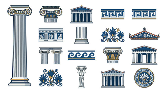 Greek Architecture Columns Details.