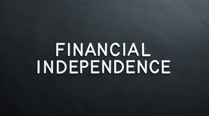 Obraz premium Financial independence goal concept on dark background conveying calm determination