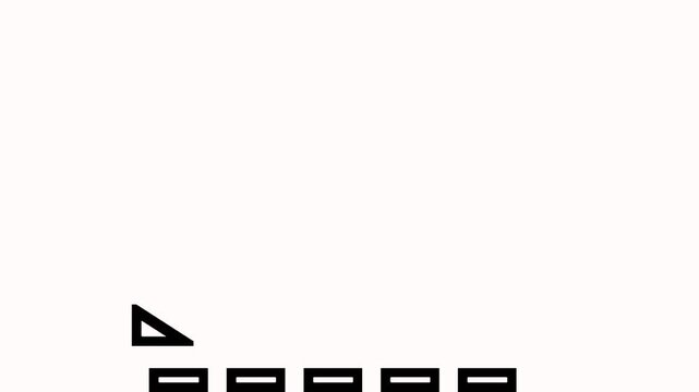 Abstract minimalist graphic art with a sharp triangle and segmented line, symbolizing directional progress and structured interaction, presented in a clean, modern digital design aesthetic