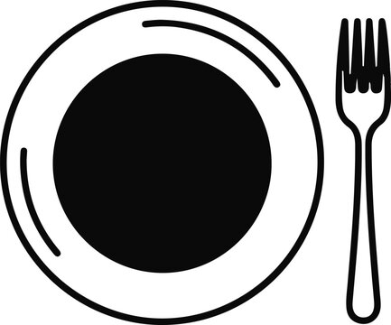 Abstract Fork and Arch Culinary Graphic