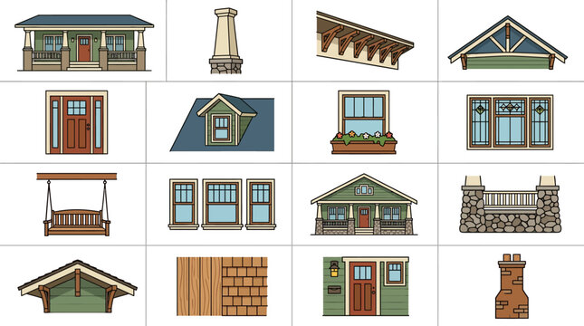 Various house architectural details.