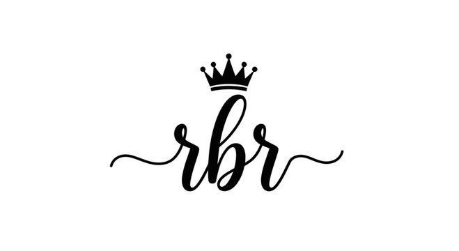 Elegant RBR Monogram with Crown, Royal, Luxury Script Letter