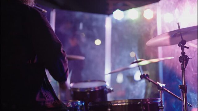 Cinematic Nashville Nightlife Featuring Live Band Drummer Performance
