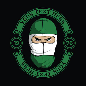 ultras culture casual football hooligan sticker balaclava vector design