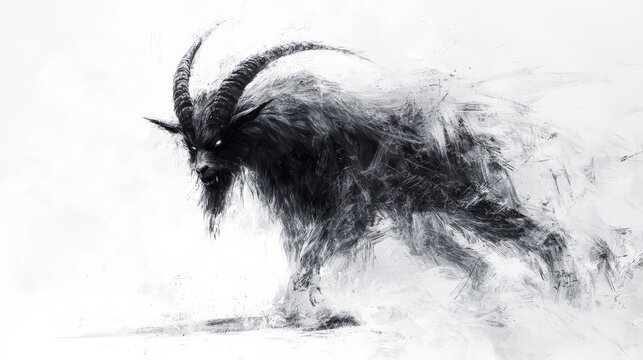 Ethereal Dark Creature Illustration with Intense Atmosphere