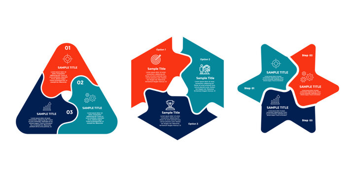 Vector triangle element for infographic set. Template for cycling diagram, graph, presentation. Business concept with 3 options, parts, steps or processes.