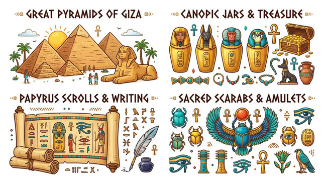 Ancient Egyptian Artifacts and Monuments Collection.