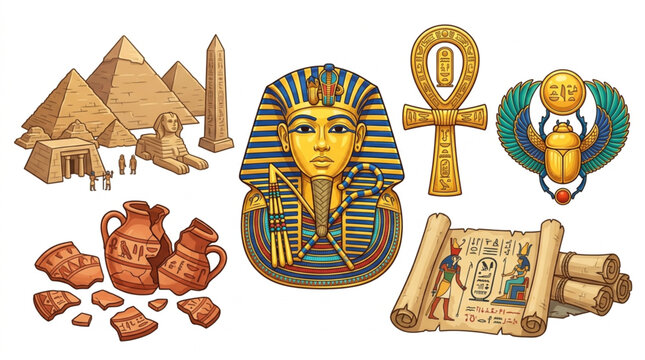 Ancient Egyptian Artifacts and Monuments Collection.