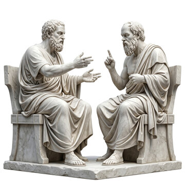 Ancient Greek Philosophers Socrates and Plato Sculpture, Dialogue, Wisdom, Philosophy