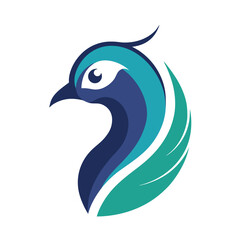 Naklejka premium Abstract-peacock-head-logo-in-a-sleek-and-Contempo. 