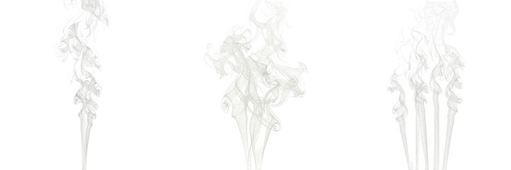 Fototapeta premium Ethereal White Smoke Wisps PNG, Soft Isolated Vapor Fog, Realistic Transparent Steam Swirls for Clean Design, Transparent Background.