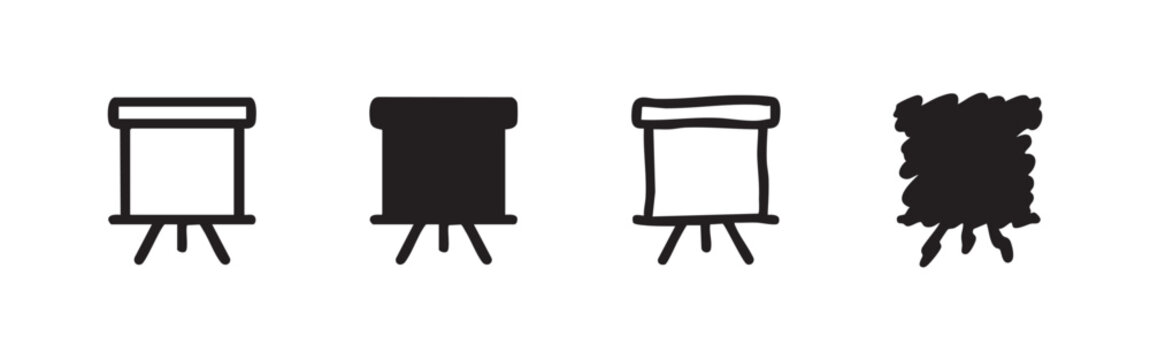 Treble clef and eighth note icon set, sketchy line art, white background