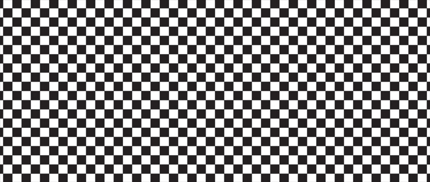 Distorted vector checkered seamless pattern. Groovy twisted grid. Psychedelic dynamic banner background. Retro 70s trippy hippie wavy aesthetic chess backdrop in black and white racing flag colors.art