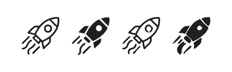 Rocket ship icon variations © liubomir118809