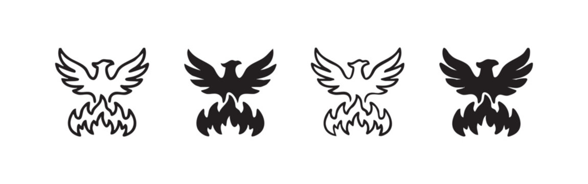 Four styles of abstract swirling shapes, black and white