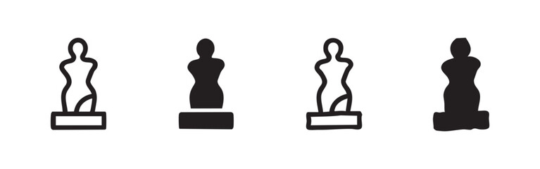 Venus de Milo Statue Silhouette Icon Set © liubomir118809
