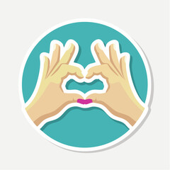 Obraz premium Heart Shape Hand Gesture Icon