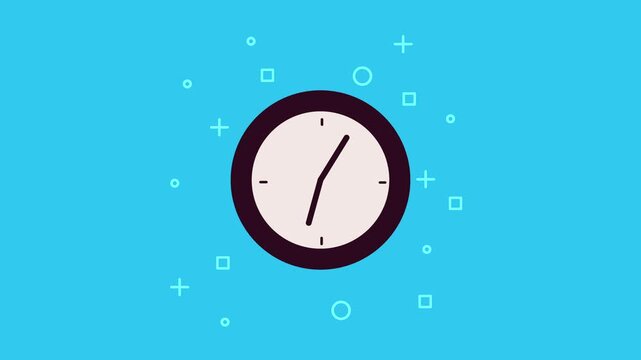 Clock time lapse animation with rotating hands on blue background, a dynamic footage showcasing the passage of time.