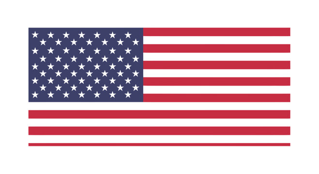 American Flag Isolated on White Background
