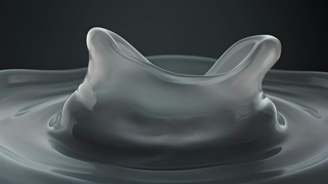 Abstract animation full frame wave saturation liquid ripple fluid gray render of smooth silver curved form with rich saturation and calm modern background surface