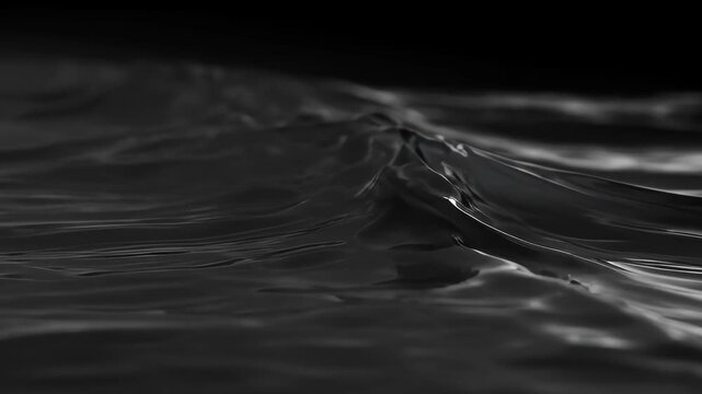 Abstract animation full frame wave saturation black liquid surface with smooth ripple and dark reflection, abstract water wave full frame saturation animation, abstract wave animation full frame
