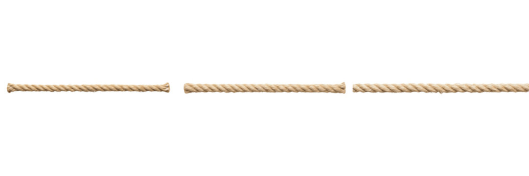 Natural Thick Hemp Rope Isolated on Transparent Background, Durable Nautical Marine Cord PNG for Industrial and Rustic Design Concepts.fa