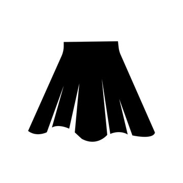 Simple line drawing of a pleated skirt icon on a white background