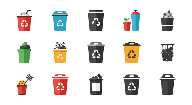 trash can icon set