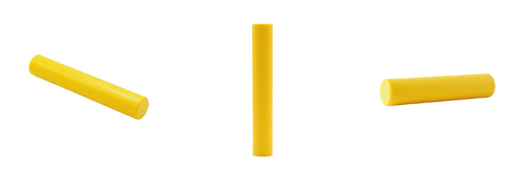 Plastic Cylinder Pipe, Industrial Component, Vibrant Yellow Column, Abstract Geometric Shape, 3D Object Render.