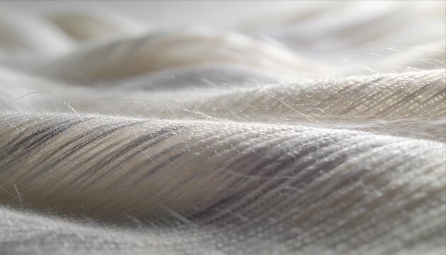 Hyper realistic fabric surface detail texture wave fiber strand soft macro closeup tactile weave gentle calm abstract background minimal flow realistic fabric texture wave fiber strand ivory surface