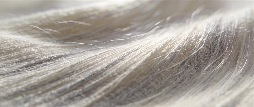 Hyper realistic fabric surface detail texture wave fiber closeup strand hair soft abstract pattern flowing curve gentle light highlights natural neutral color background