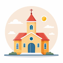 Naklejka premium Flat Illustration of a Church Building