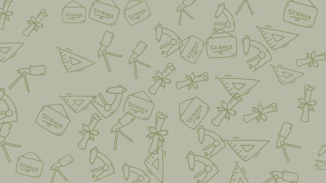 Seamless pattern of education and science outline icons. Suitable for wallpapers, backgrounds, website designs, and educational materials.