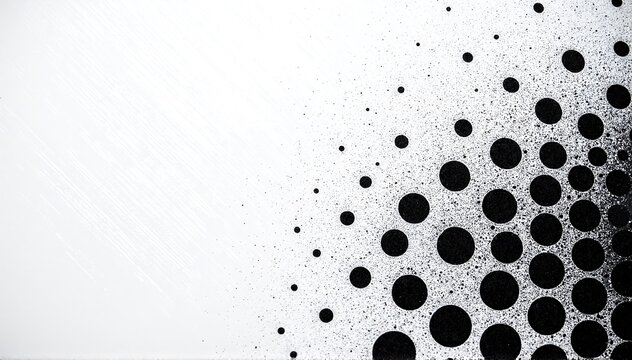 a black and white abstract background with overlapping circles of varying sizes, creating a modern, minimalist geometric pattern