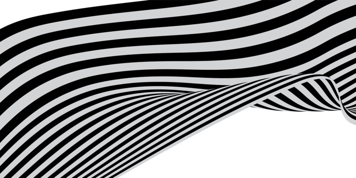 Minimalist abstract wave line art, several parallel black curved lines form a smooth flowing wave across the canvas, clean vector style. Background poster