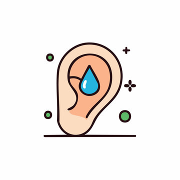 Ear with Water Drop Icon